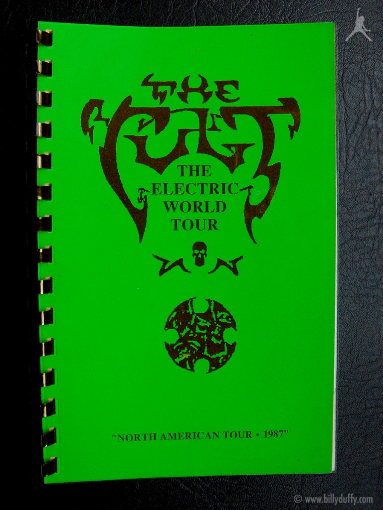 Billy's itinerary book from The Cult 'Electric' Tour - 1987