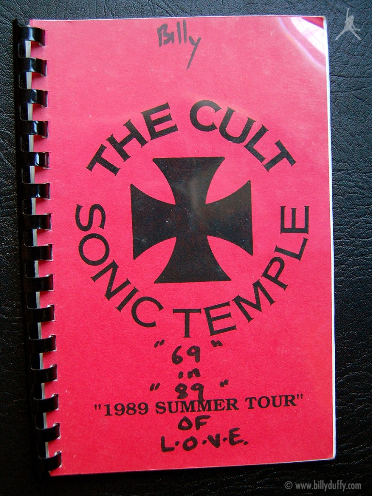 Billy Duffy's itinerary book from The Cult 'Sonic Temple' Tour - 1989