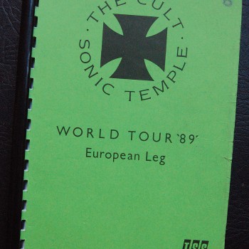 Billy’s itinerary book from The Cult ‘Sonic Temple’ Tour – 1989