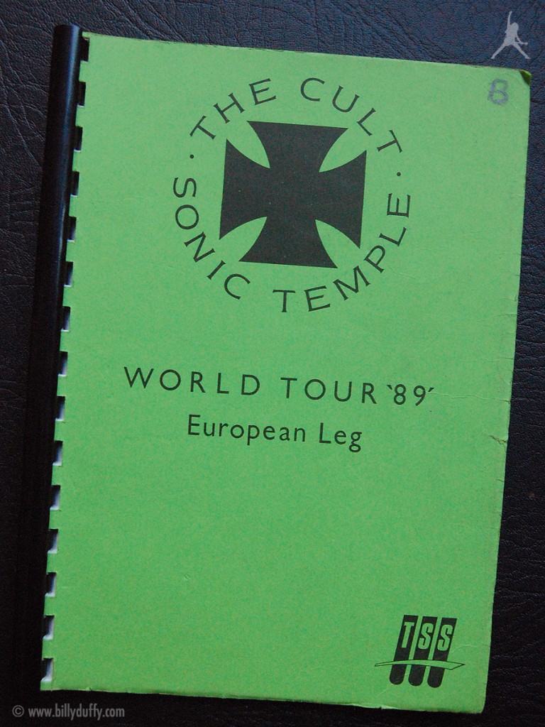 Billy Duffy's itinerary book from The Cult 'Sonic Temple' Tour - 1989