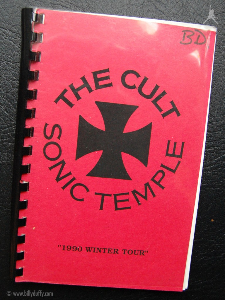 Billy's itinerary book from The Cult 'Sonic Temple' Tour - 1990