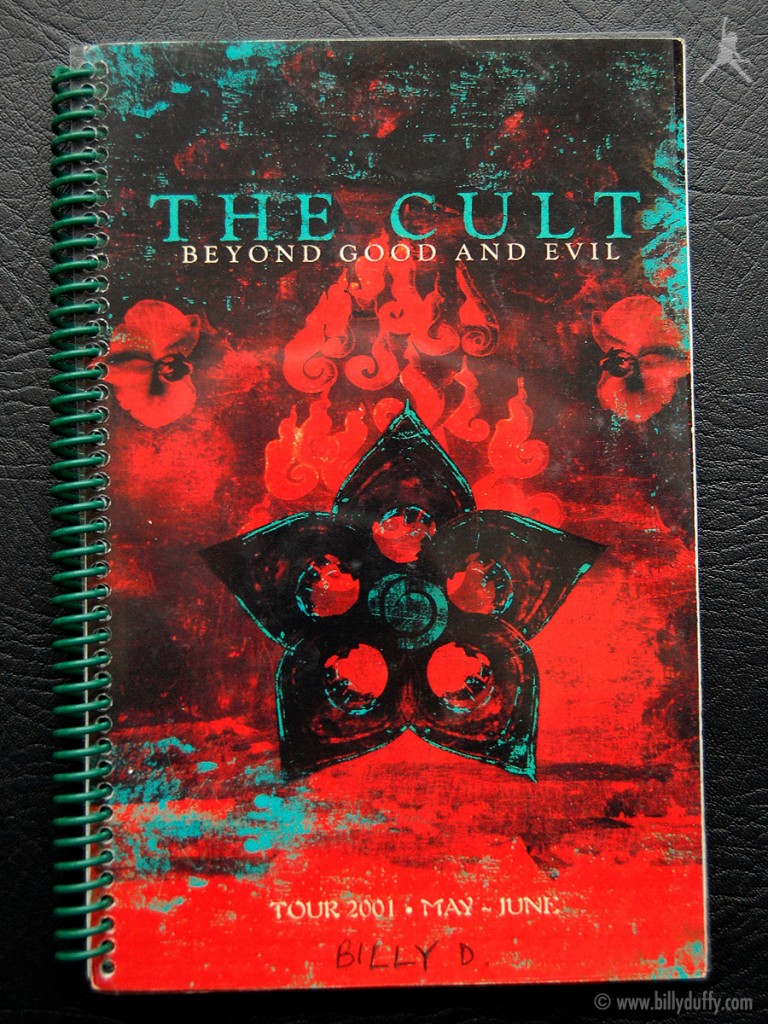Billy's itinerary book from The Cult 'Beyond Good & Evil' Tour - 2001