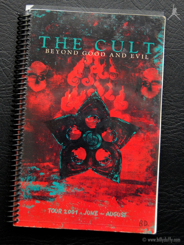 Billy's itinerary book from The Cult 'Beyond Good & Evil' Tour - 2001