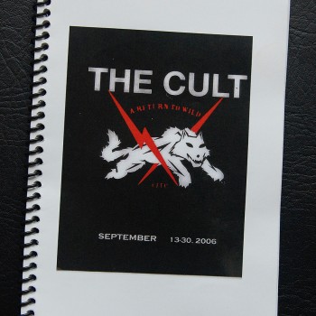 Billy’s itinerary book from The Cult ‘A Return To Wild’ Tour – 2006