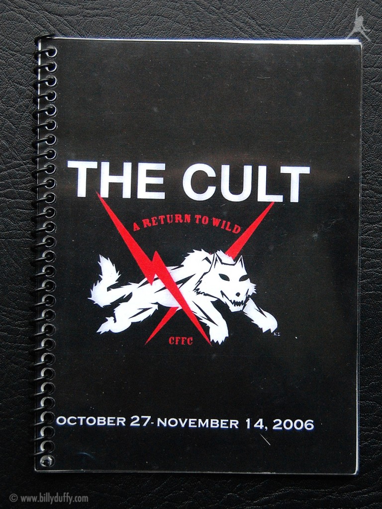 Billy Duffy's itinerary book from The Cult 'A Return To Wild' Tour - 2006