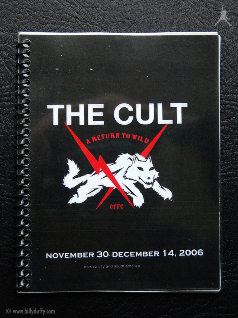 Billy Duffy's itinerary book from The Cult 'A Return To Wild' Tour - 2006