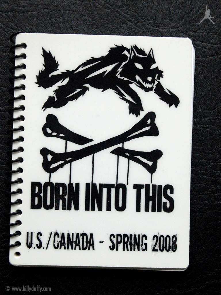 Billy's itinerary book from The Cult 'Born Into This' Tour - 2008