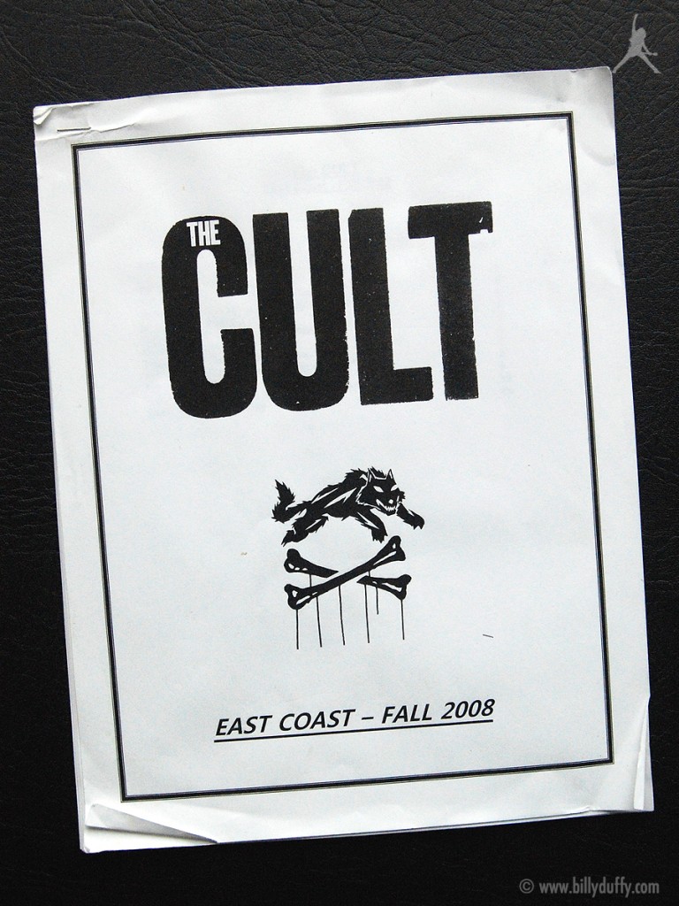 Billy Duffy's itinerary book from The Cult 'Born Into This' Tour - 2008
