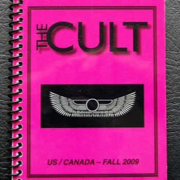 Billy’s itinerary book from The Cult ‘Love Live’ Tour – 2009