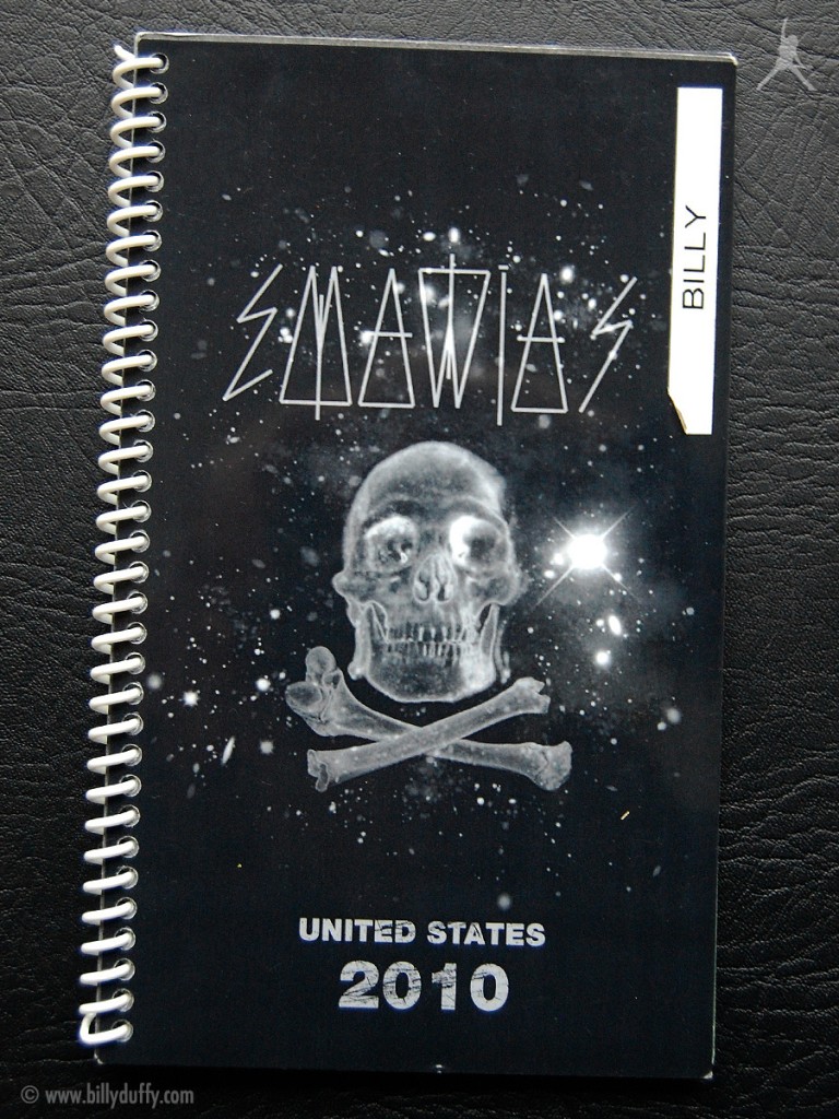 Billy's itinerary book from The Cult 'Capsules' Tour - 2010