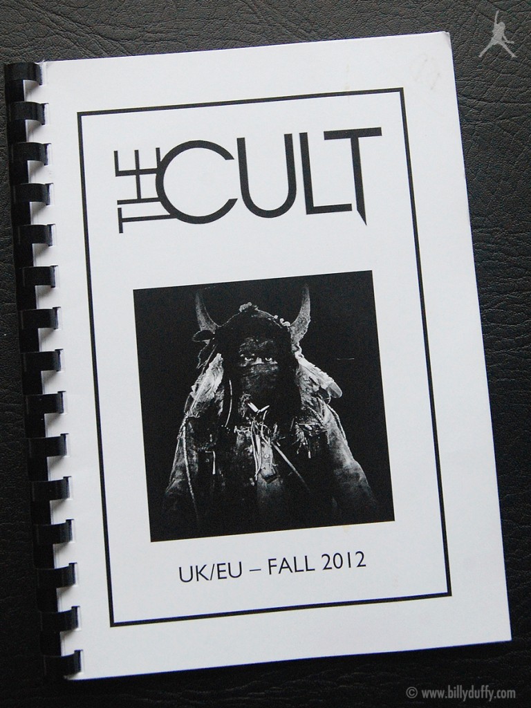 Billy Duffy's itinerary book from The Cult 'Choice of Weapon' Tour - 2012