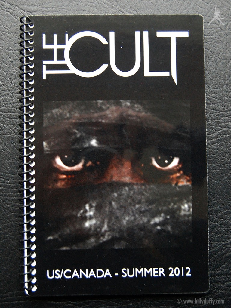 Billy's itinerary book from The Cult 'Choice of Weapon' Tour - 2012