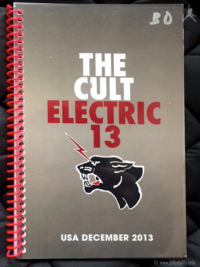 Billy Duffy's itinerary book from The Cult 'Electric 13' Tour