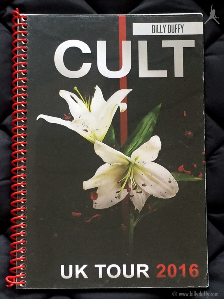 Billy Duffy's itinerary book from The Cult 'Alive in the Hidden City' Tour - UK March and April 2016.