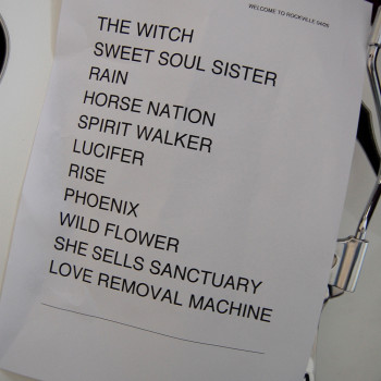 The Cult Set List 26-04-2014