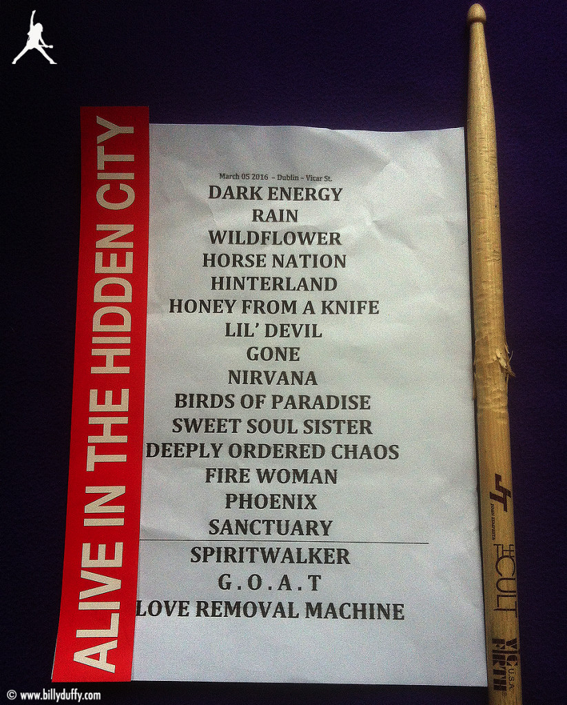 The Cult Set List 05-03-2016