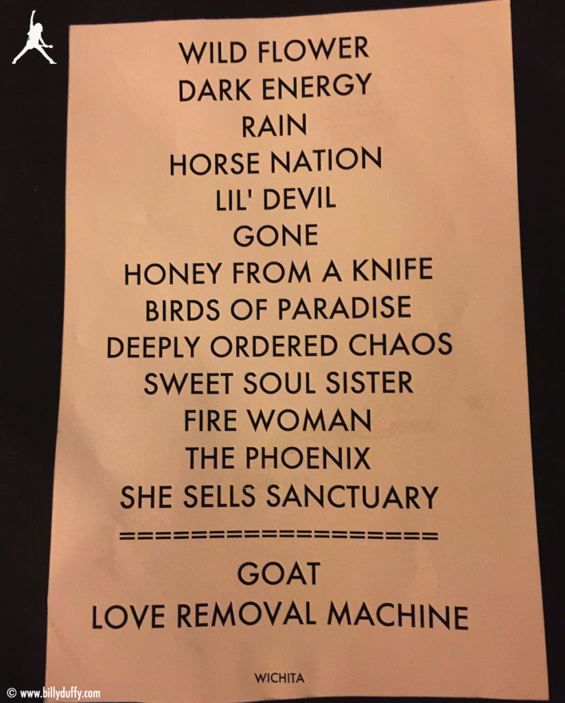 The Cult Set List 27-09-2016