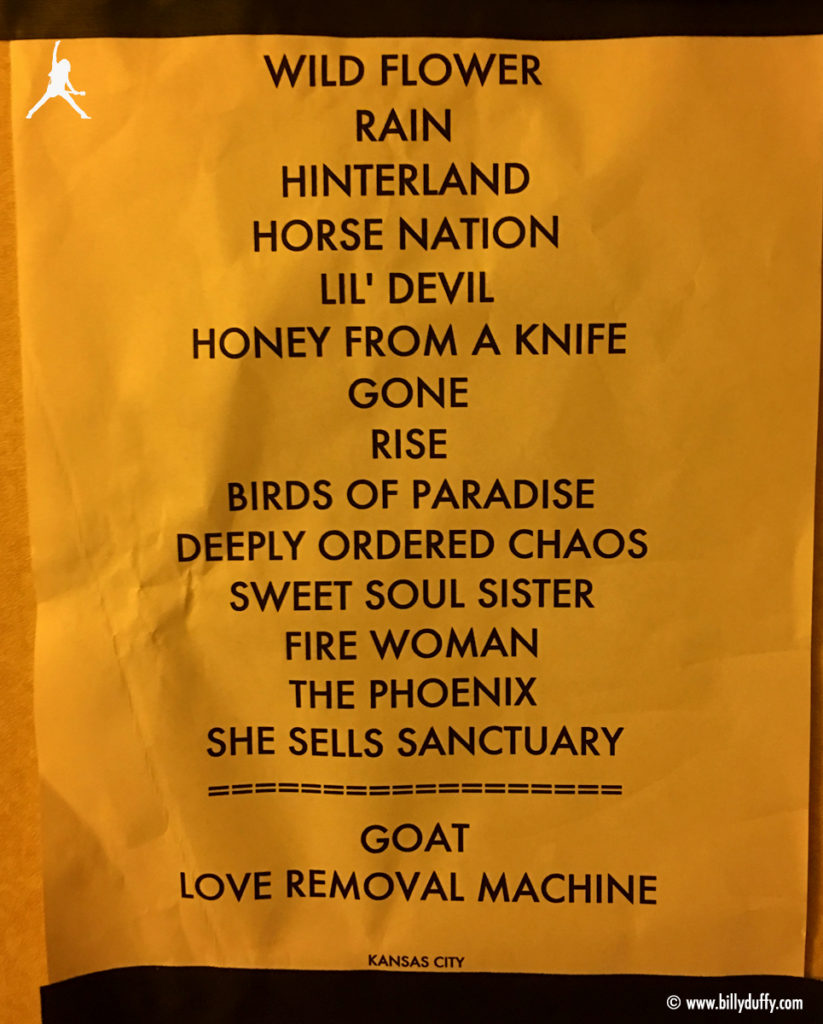 The Cult Set List 29-09-2016