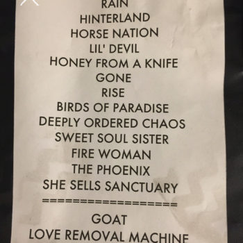 The Cult Set List 30-09-2016