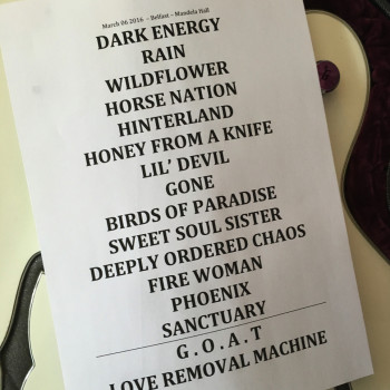 The Cult Set List 06-03-2016