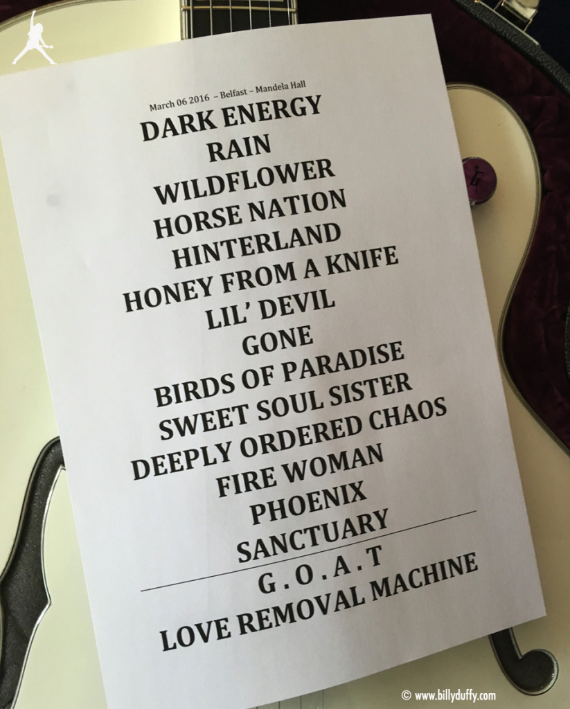 The Cult Set List 06-03-2016