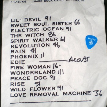 The Cult Set List 05-11-2006