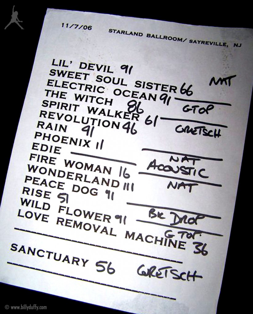 The Cult Set List 07-11-2006