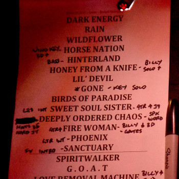 The Cult Set List 08-03-2016