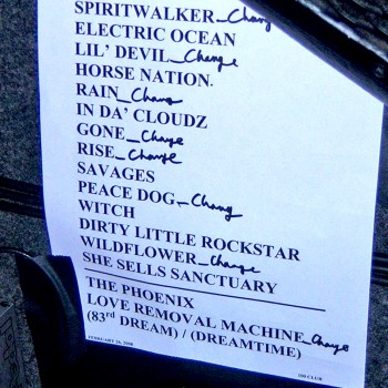 The Cult Set List 26-02-2008