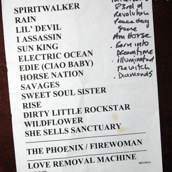 The Cult Set List 07-03-2008