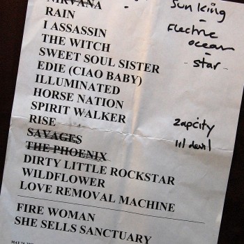 The Cult Set List 24-05-2008