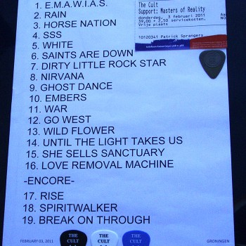 The Cult Set List 03-02-2011