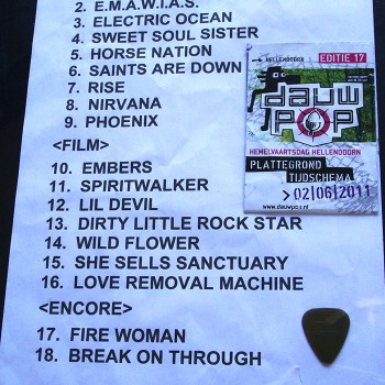 The Cult Set List 02-06-2011