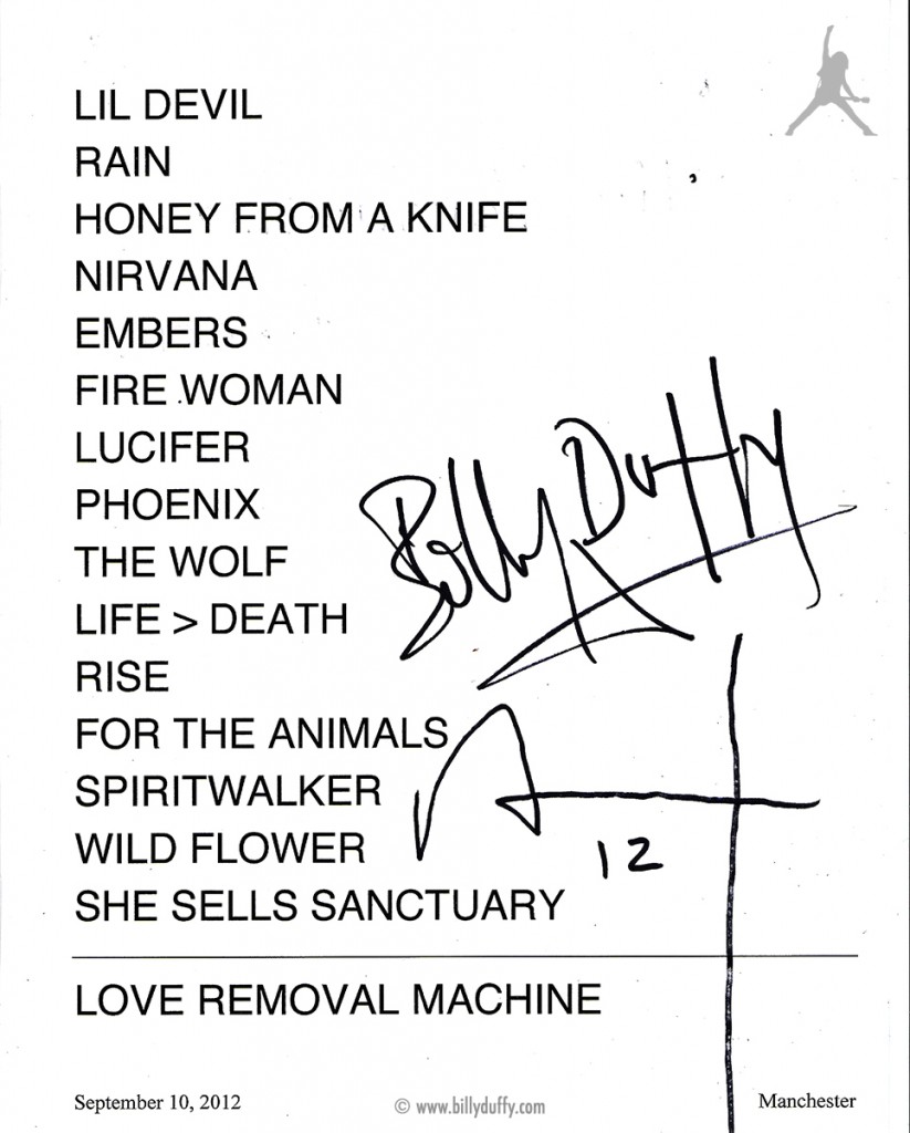 The Cult Set List 10-09-2012
