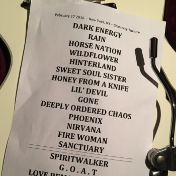 The Cult Set List 17-02-2016