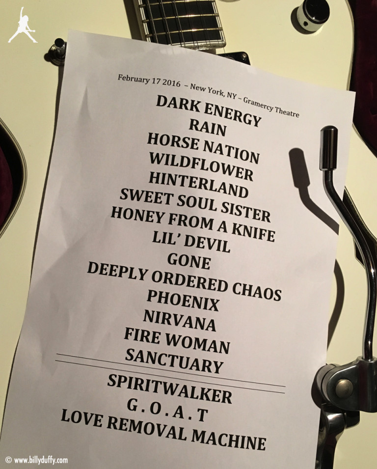 The Cult Set List 17022016 Billy Duffy