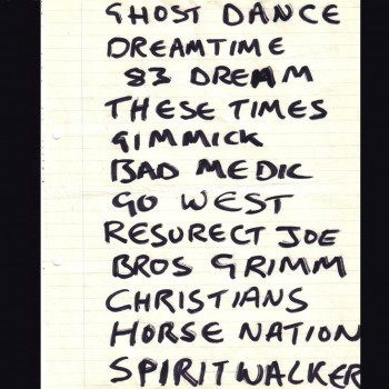 The Cult Set List circa 1984