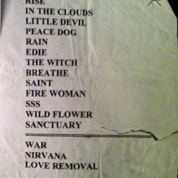 The Cult Set List 09-05-2001