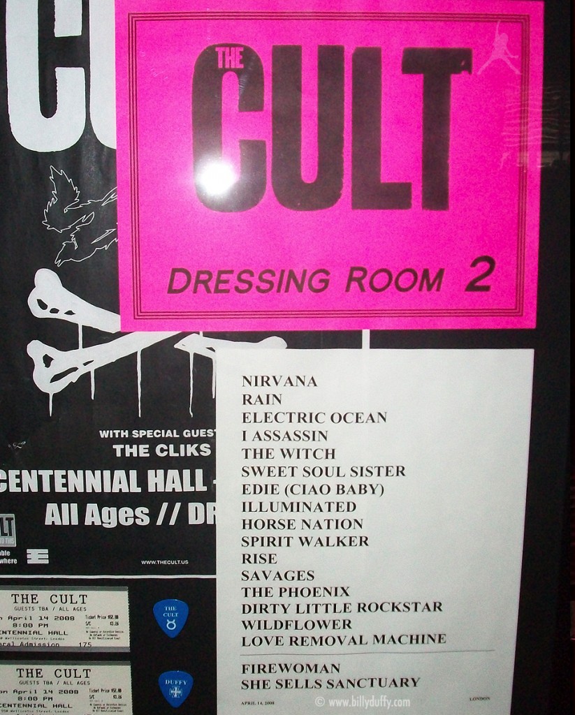 The Cult set list 14-04-2008