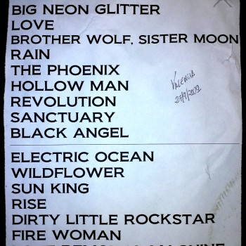 The Cult Set List 27-09-2009