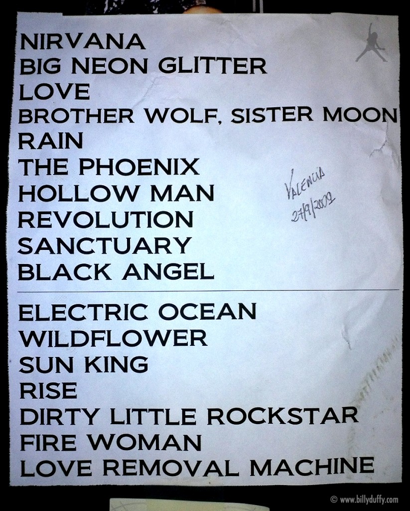 The Cult Set List 27-09-2009