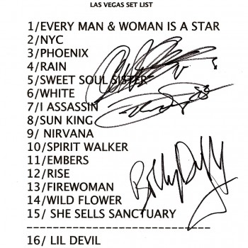 The Cult set list 16-09-2010