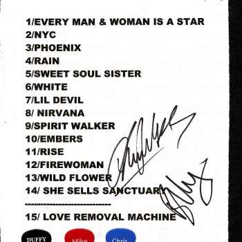 The Cult set list 09-11-2010