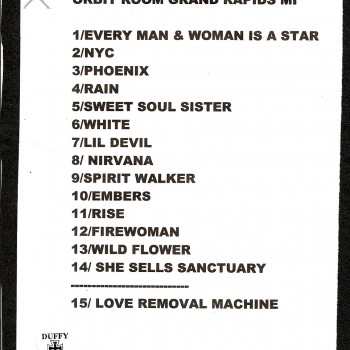 The Cult set list 17-11-2010