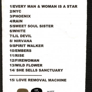 The Cult set list 18-11-2010