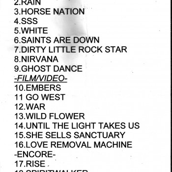 The Cult set list 10-05-2011