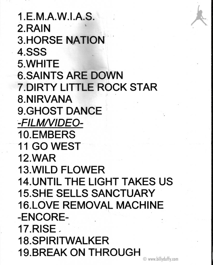 The Cult set list 10-05-2011