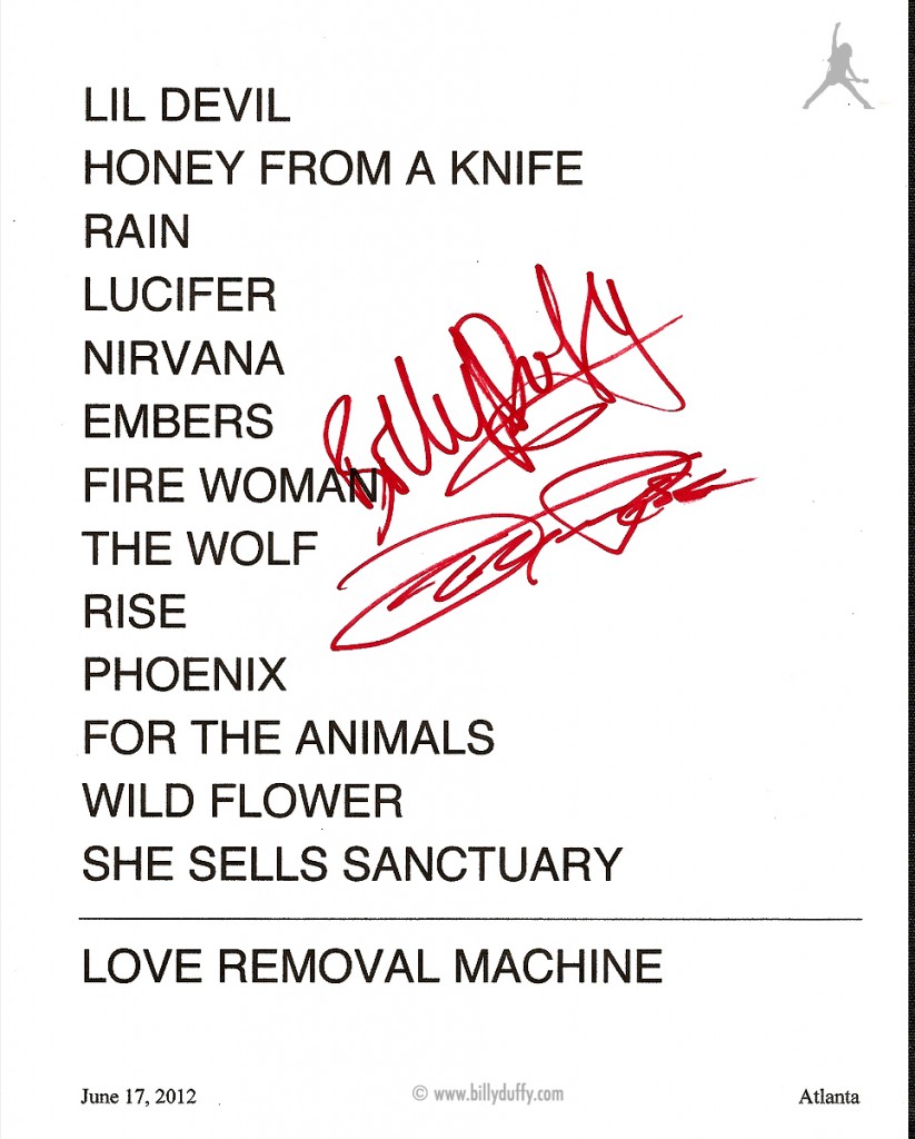 The Cult set list 17-06-2012