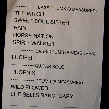 The Cult Set List 18-04-2014 (Coachella Week 2)