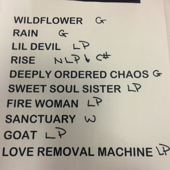 The Cult Set List 19-04-2016